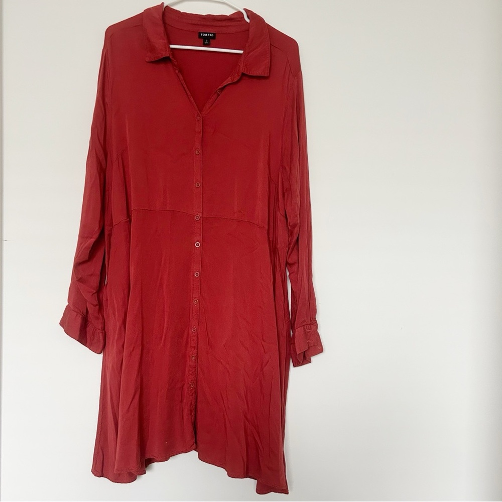 Torrid Long Sleeve Button Front Dress Size 3X
